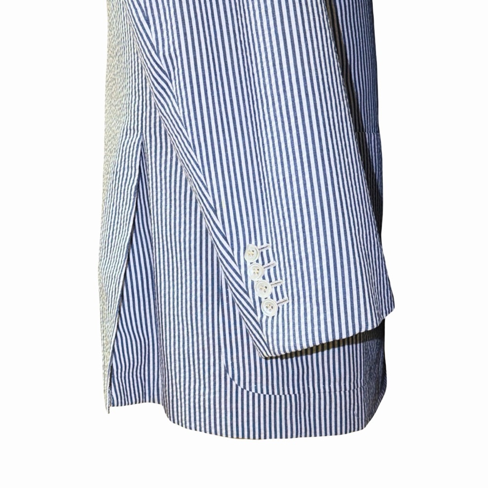 Alan NY Men’s Blue White Seersucker Suit | Summer Classic | Southern Charm - Picture 10 of 15